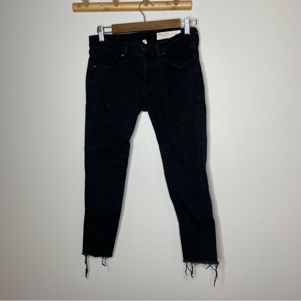 rag & bone low rise slim boyfriend black jeans 25